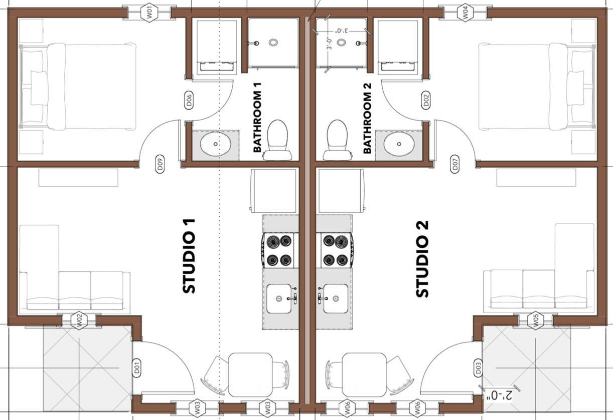Cottage D &amp; E (1BD, 1BA)